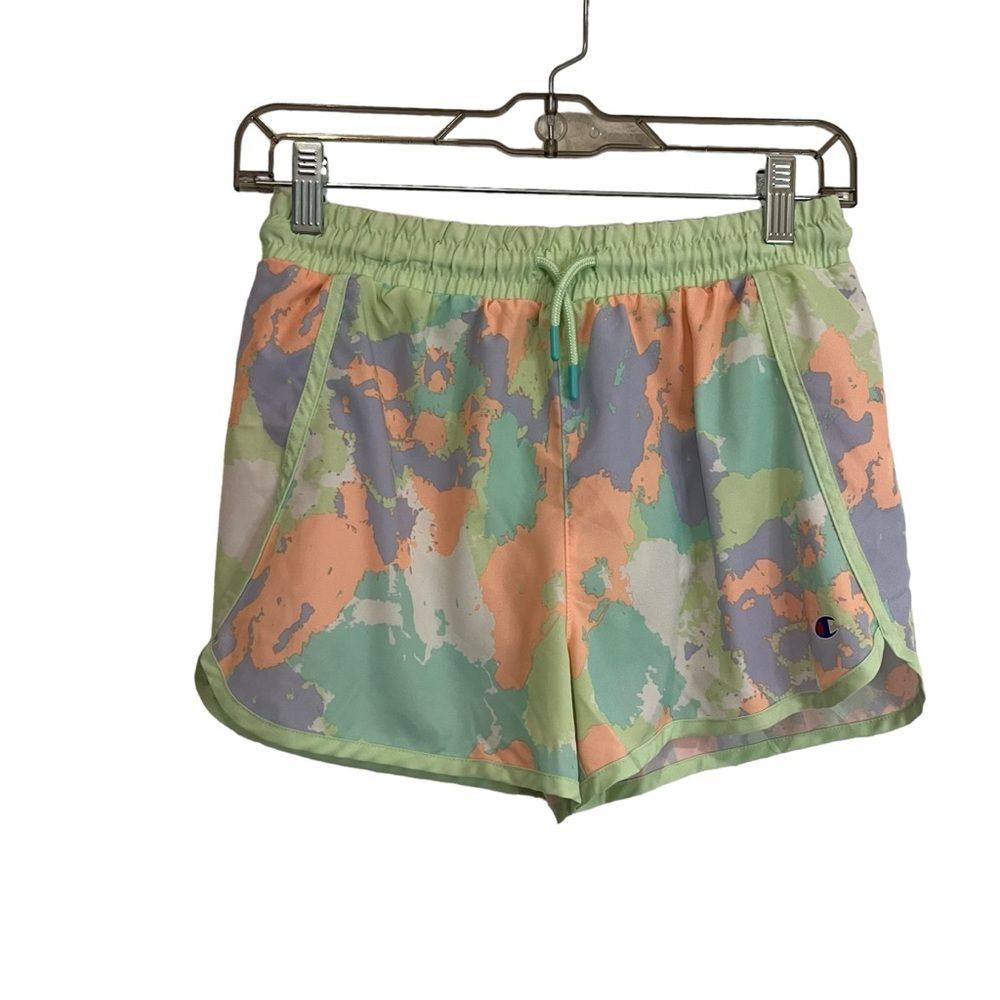 Champion Camo Tie Dye Pastel Green Purple Orange Brief Lined Shorts Girls 14/16